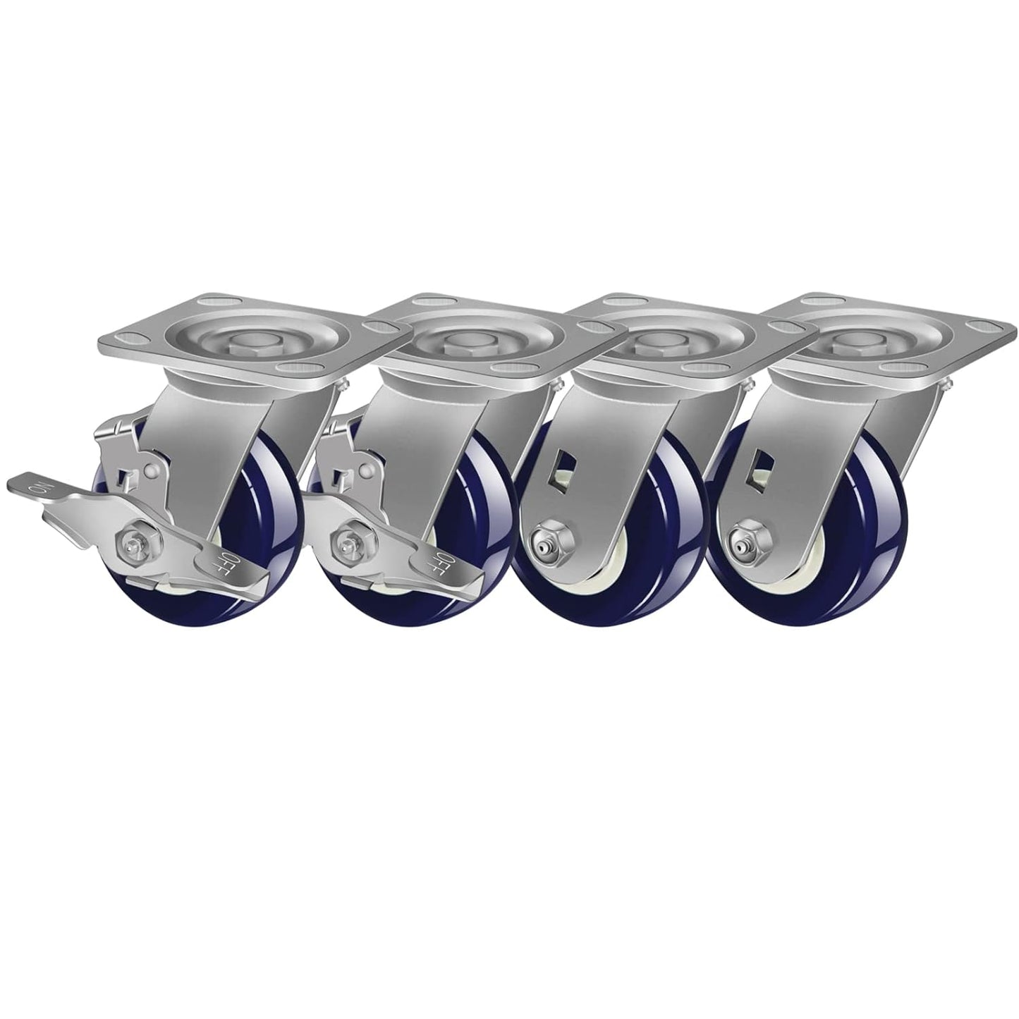 Polyurethane on Polyolefin Casters 4x2,5x2,6x2,8x2