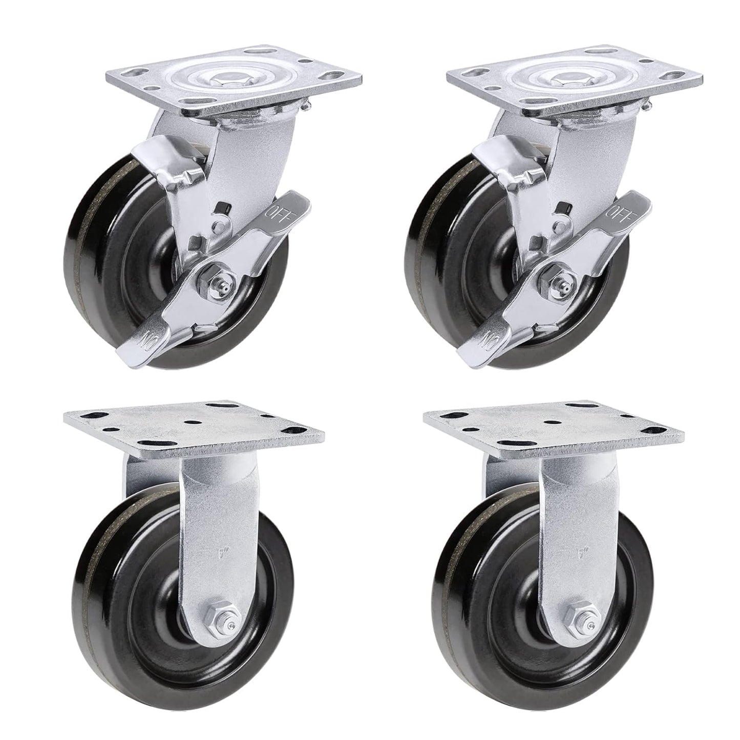 Heavy Duty Industrial Casters with Phenolic Wheel 4x2,5x2,6x2,8x2