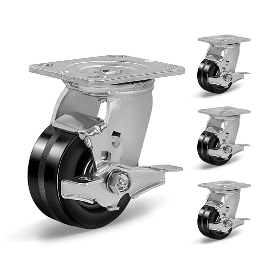 Heavy Duty Industrial Casters with Phenolic Wheel 4x2,5x2,6x2,8x2