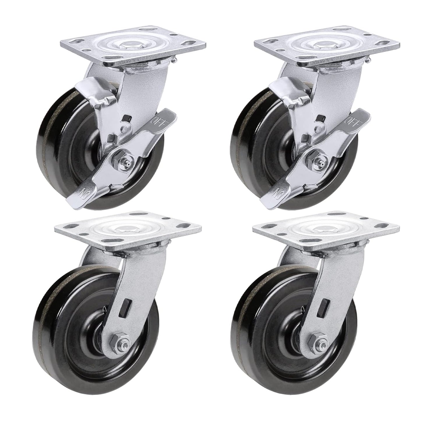 Heavy Duty Industrial Casters with Phenolic Wheel 4x2,5x2,6x2,8x2