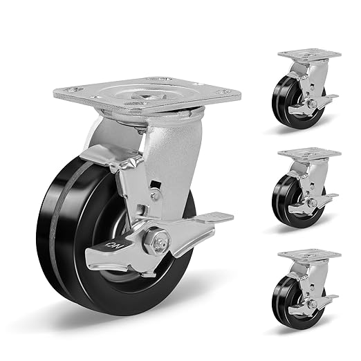 Heavy Duty Industrial Casters with Phenolic Wheel 4x2,5x2,6x2,8x2
