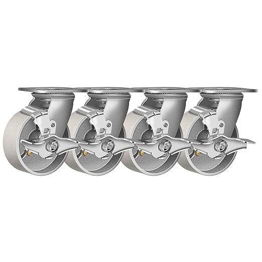 Heavy Duty Cast Iron Casters | 3x1.25, 4x1.25,5x1.25