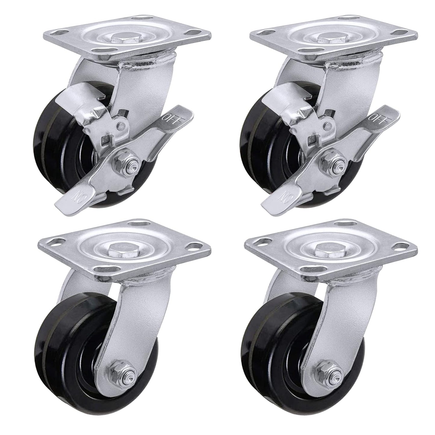 Heavy Duty Industrial Casters with Phenolic Wheel 4x2,5x2,6x2,8x2